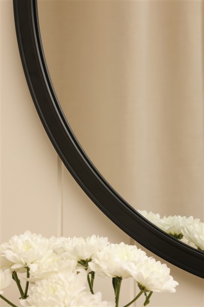 (image for) Laura Ashley Harrington Mirror Matt Black and Mirror 60cm